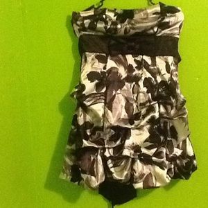 Silk black and white short dress.(never worn)